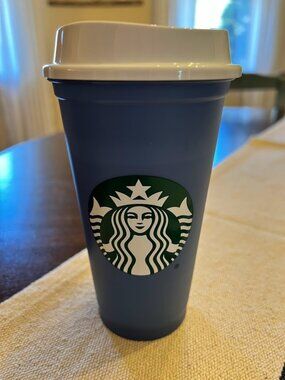 Starbucks | Kitchen | Starbucks Blue Grid 24 Oz Cold Cup | Poshmark
